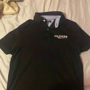 Tommy hilfiler black collar shirt